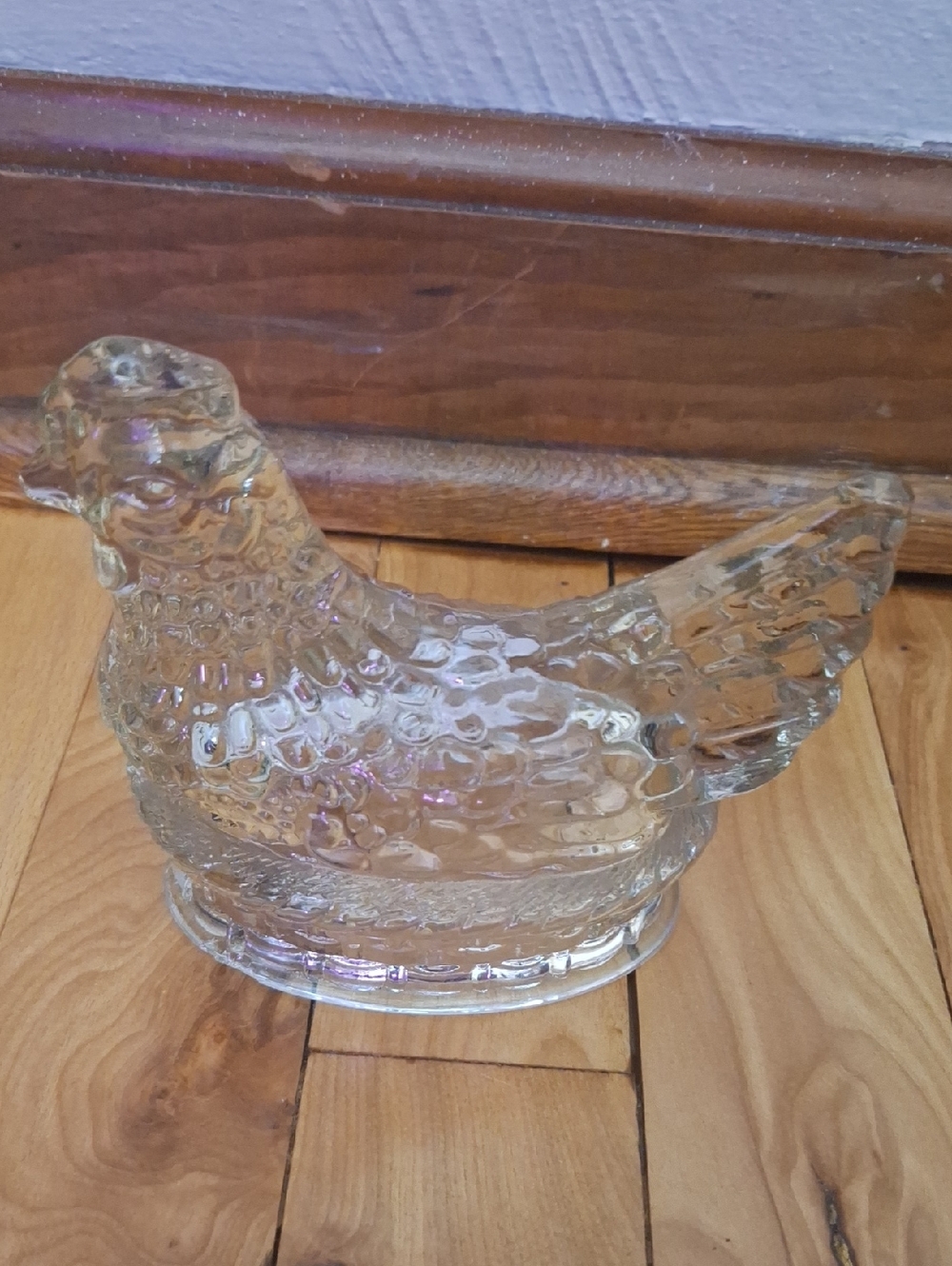 Clear Glass Hen Candy Dish